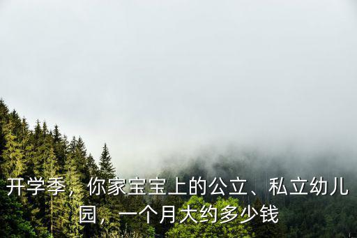 開學季，你家寶寶上的公立、私立幼兒園，一個月大約多少錢