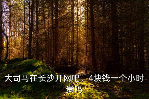 大司馬在長沙開網吧，4塊錢一個小時貴嗎