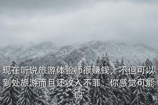 現(xiàn)在聽說旅游體驗師很賺錢，不但可以到處旅游而且還收入不菲，你感覺可能嗎