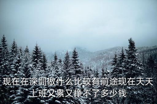 現在在深圳做什么比較有前途現在天天上班又累又掙不了多少錢