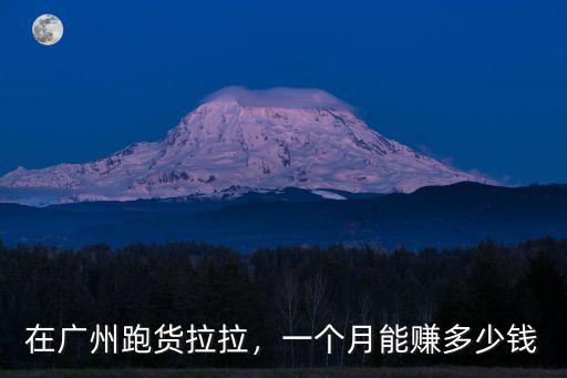 廣州跑網(wǎng)約車(chē)賺多少錢(qián),在廣州跑貨拉拉
