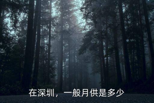 在深圳首付300萬月供多少,在深圳年薪30萬