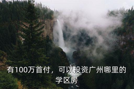 有100萬首付，可以投資廣州哪里的學區房