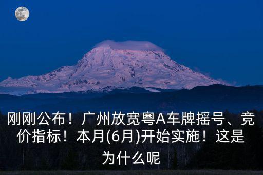 剛剛公布！廣州放寬粵A車牌搖號(hào)、競(jìng)價(jià)指標(biāo)！本月(6月)開始實(shí)施！這是為什么呢