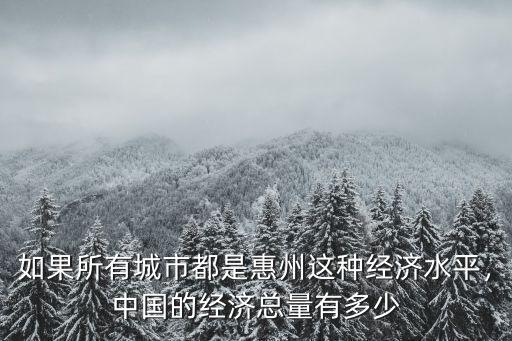 惠州市總人口是多少啊,中國的經濟總量有多少