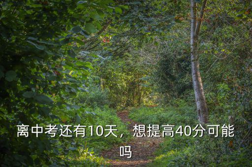 離中考還有10天，想提高40分可能嗎