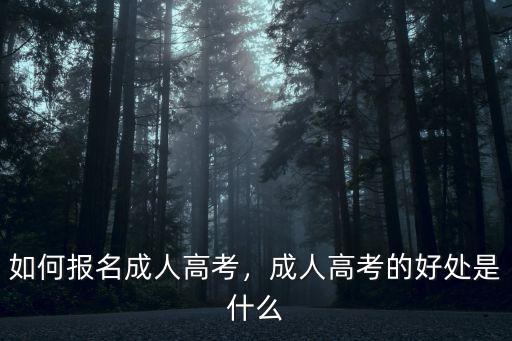 如何報名成人高考，成人高考的好處是什么