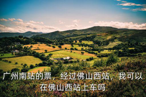 廣州南站的票，經(jīng)過佛山西站，我可以在佛山西站上車嗎