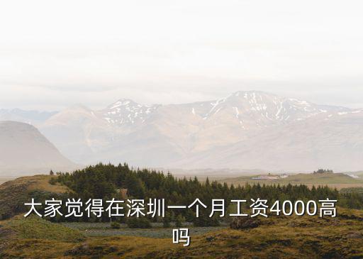 大家覺(jué)得在深圳一個(gè)月工資4000高嗎