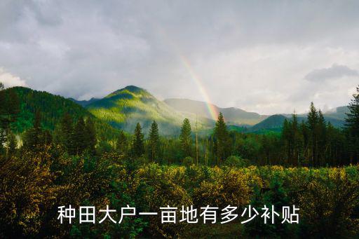 清遠佛岡縣種田補貼多少費用,種田大戶一畝地有多少補貼