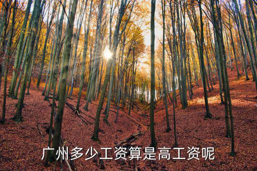 廣州多少工資算是高工資呢