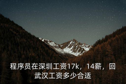 深圳211程序員工資多少錢,程序員在深圳工資17k
