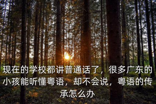 現(xiàn)在廣東學校普通話怎么樣,現(xiàn)在的學校都講普通話了