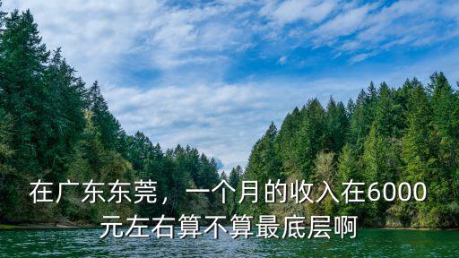 在廣東東莞，一個月的收入在6000元左右算不算最底層啊