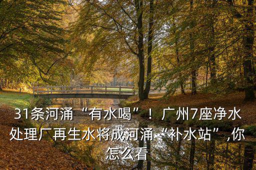 31條河涌“有水喝”！廣州7座凈水處理廠再生水將成河涌“補水站”,你怎么看