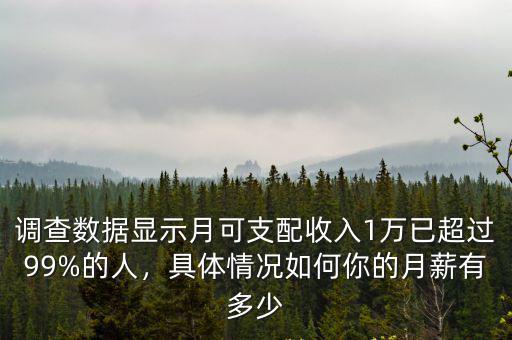 調(diào)查數(shù)據(jù)顯示月可支配收入1萬已超過99%的人，具體情況如何你的月薪有多少