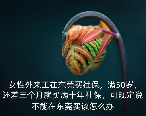 外地人在東莞買房社保要滿多少年,女性外來工在東莞買社保