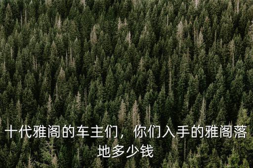 佛山十代雅閣租車一天多少錢,你們入手的雅閣落地多少錢