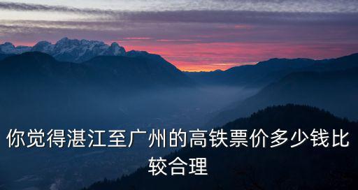 你覺得湛江至廣州的高鐵票價多少錢比較合理