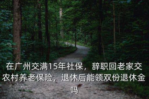 廣州社保交滿多少年可以退休金,在廣州交滿15年社保