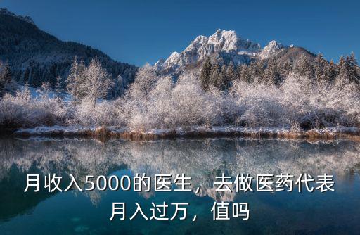 月收入5000的醫(yī)生，去做醫(yī)藥代表月入過萬，值嗎