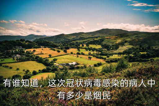 有誰知道，這次冠狀病毒感染的病人中，有多少是煙民