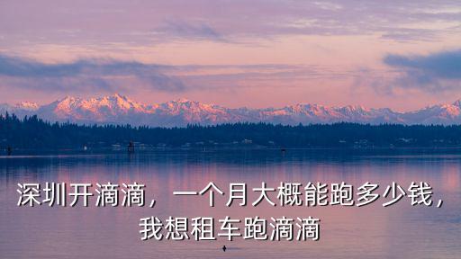 在深圳跑快車一個月能收入多少,跑滴滴一個月能賺多少