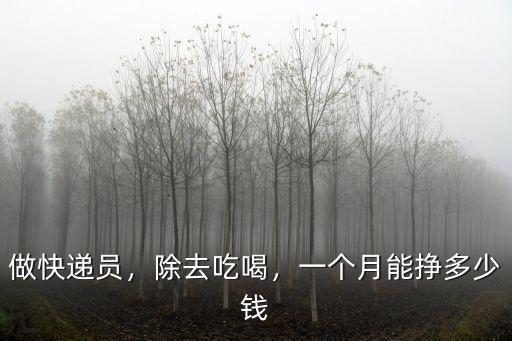 做快遞員，除去吃喝，一個月能掙多少錢