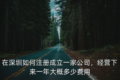 在深圳如何注冊成立一家公司，經營下來一年大概多少費用
