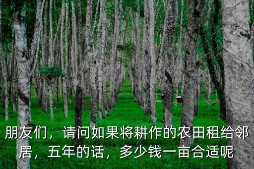 朋友們，請問如果將耕作的農(nóng)田租給鄰居，五年的話，多少錢一畝合適呢