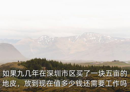 現在深圳買墓地多少錢,放到現在值多少錢