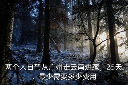 廣州到昆明自駕費用大概多少費用多少,兩個人自駕從廣州走云南進藏
