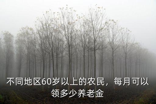 不同地區60歲以上的農民，每月可以領多少養老金