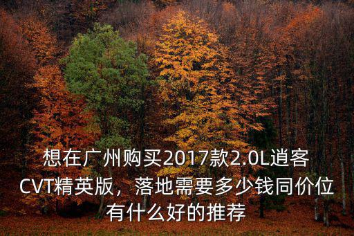 想在廣州購買2017款2.0L逍客CVT精英版，落地需要多少錢同價位有什么好的推薦