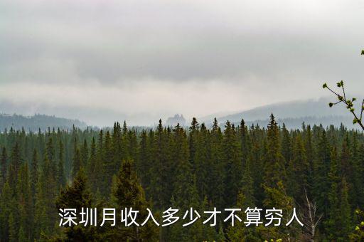 深圳月收入多少才不算窮人