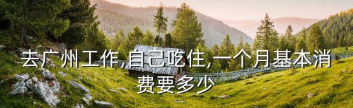 去廣州工作,自己吃住,一個月基本消費要多少
