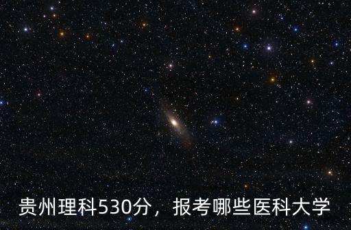 貴州理科530分，報考哪些醫科大學