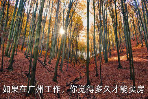 如果在廣州工作，你覺得多久才能買房
