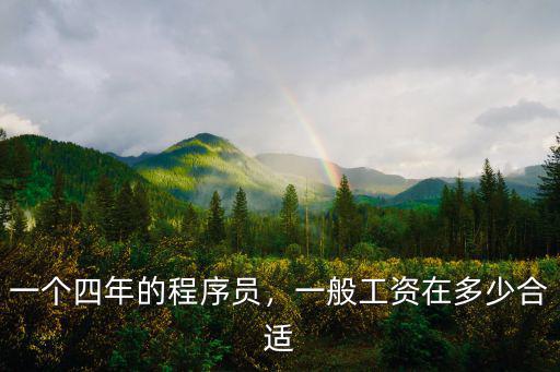 廣州四年程序員要多少工資,一個(gè)四年的程序員