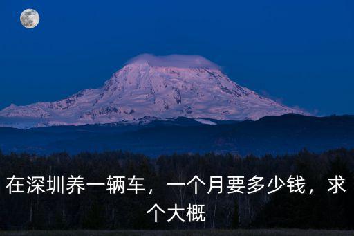 在深圳開車一個月要花多少錢,一個月要多少錢