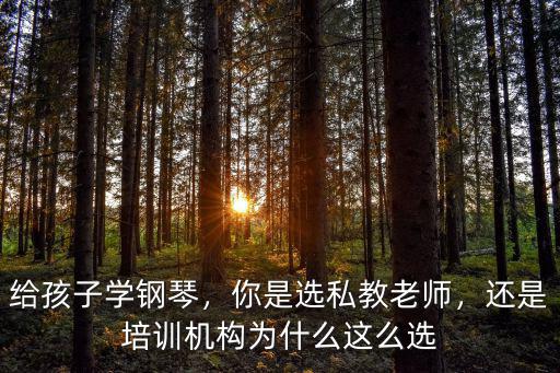 給孩子學鋼琴，你是選私教老師，還是培訓機構為什么這么選