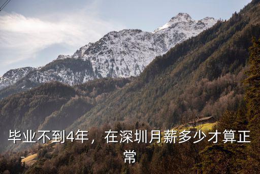 畢業(yè)不到4年，在深圳月薪多少才算正常