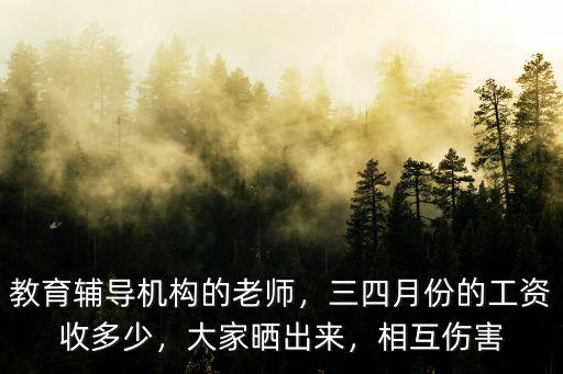 教育輔導機構的老師，三四月份的工資收多少，大家曬出來，相互傷害