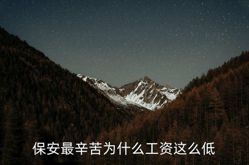 保安最辛苦為什么工資這么低