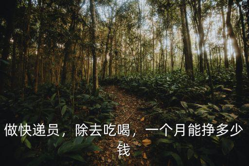 做快遞員，除去吃喝，一個月能掙多少錢
