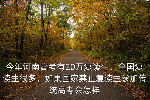 今年河南高考有20萬復(fù)讀生，全國復(fù)讀生很多，如果國家禁止復(fù)讀生參加傳統(tǒng)高考會怎樣