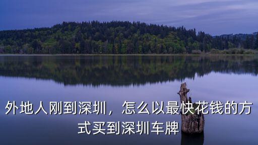 外地人剛到深圳，怎么以最快花錢的方式買到深圳車牌