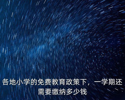 各地小學的免費教育政策下，一學期還需要繳納多少錢
