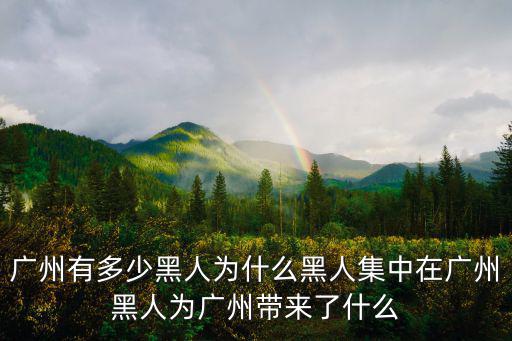 廣州一天有多少人入境,廣州有多少黑人