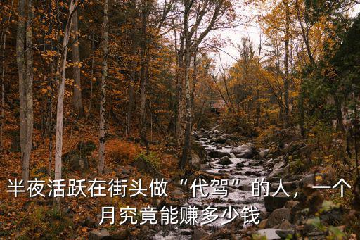 半夜活躍在街頭做“代駕”的人，一個月究竟能賺多少錢
